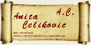 Anita Čeliković vizit kartica
